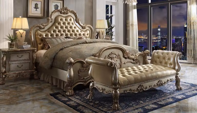 Chaiselounge Sofa Liege Couch Liegen Chaise Leder Barock Rokoko Chesterfield