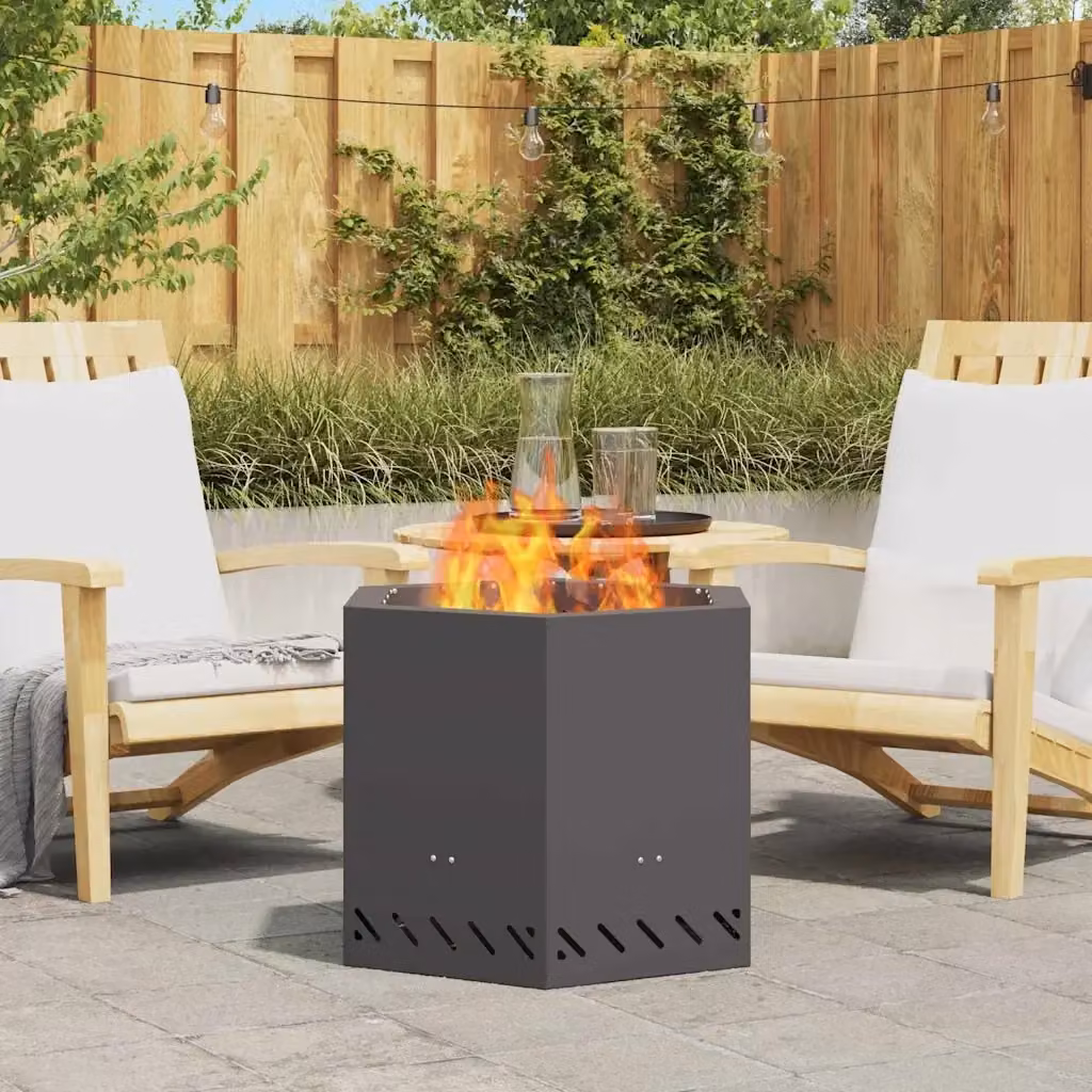 Focolare Senza Fumi Nero in Acciaio DESIGN IN L/P/H: 58 x 58 x 51 cm – 2