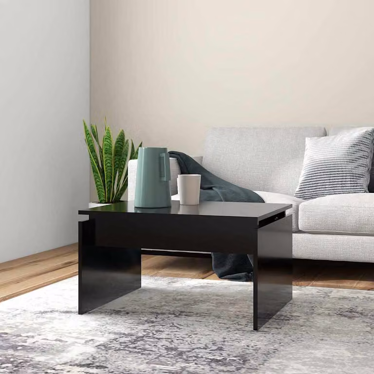 vidaXL Tavolino da Salotto Moderno Nero in Legno e MDF L: 68 cm, P: 50 cm, H: 38 cm