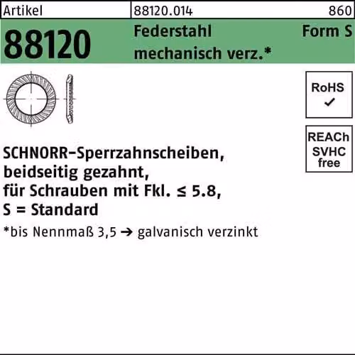 Dischi Reyher Schnorr S 20 mm zincati (250 pezzi)