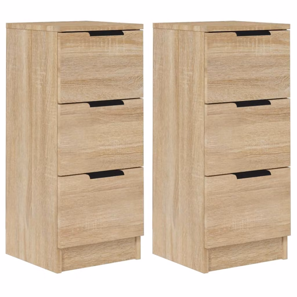Credenze 2 pz Rovere Sonoma 30x30x70 cm in Legno Multistrato