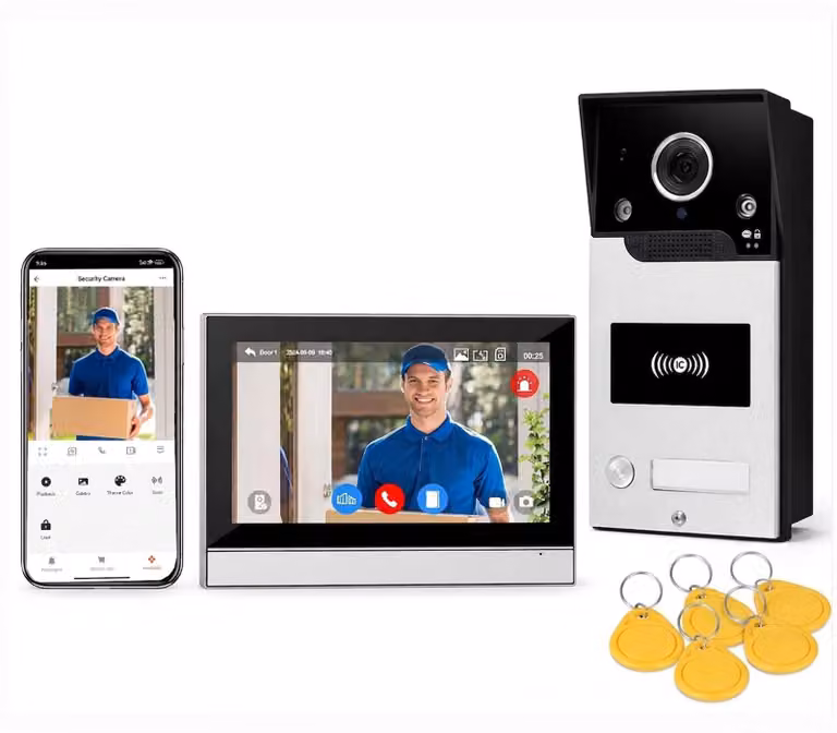 Videocitofono con telecamera - Risoluzione 1080p - Modello cablato a 4 fili - Per la sicurezza domestica