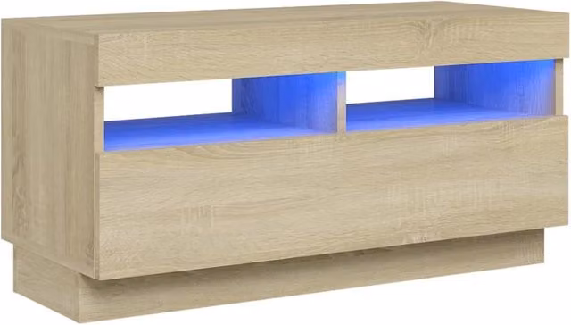 Mobile TV multimediale mensola TV credenza mobile TV per sala da pranzo soggiorno camera da letto con luci LED rovere Sonoma 80 x 35 x 40 cm marrone 02_0026790