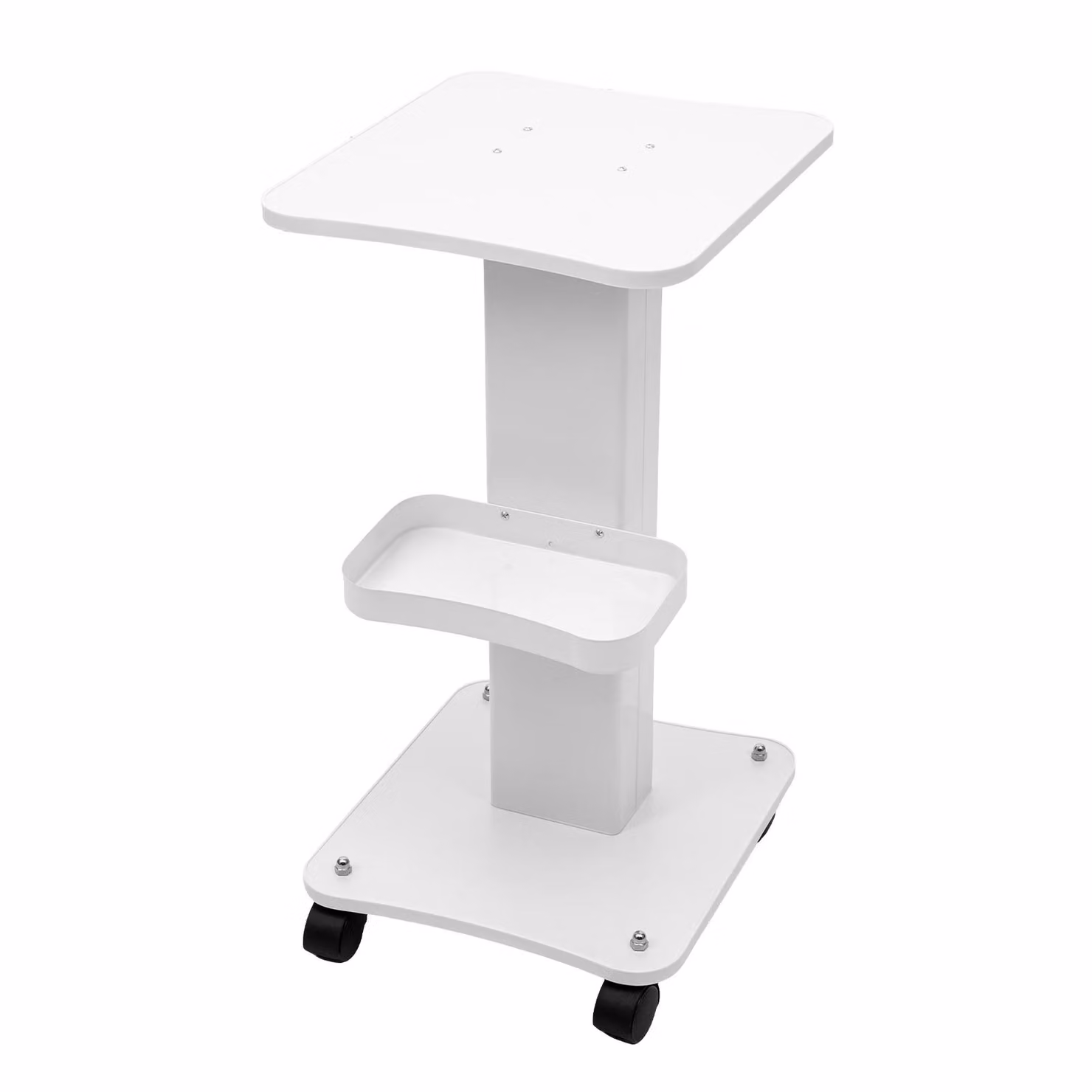 Carrello portante, design a 3 livelli, ruote silenziose con sistema di blocco, colore: bianco
