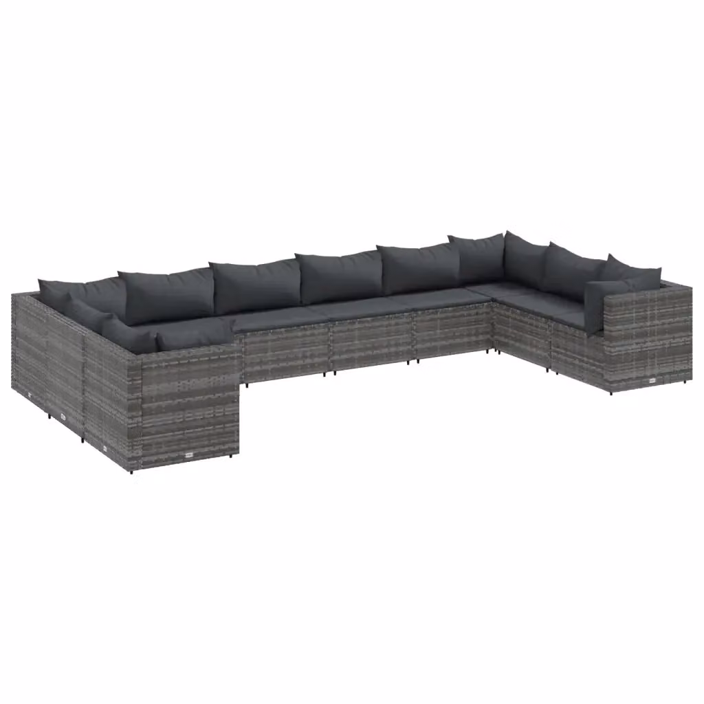 Set di Divani da Giardino a L vidaXL in Polyrattan Grigio Antracite con Cuscini – 2