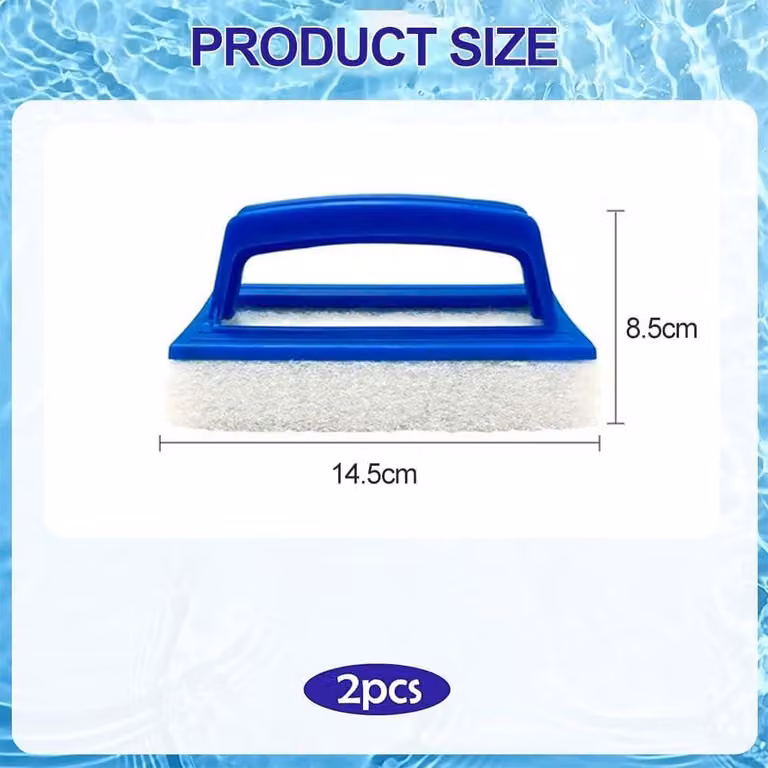 Spazzole per la pulizia della piscina, 2 pezzi, colore blu, con manico, per la pulizia della piscina