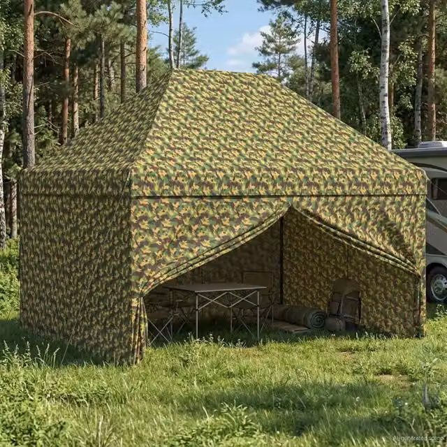 Tendone con 4 Pareti Laterali 2,9 x 4,3 m Camouflage Militare 42036827
