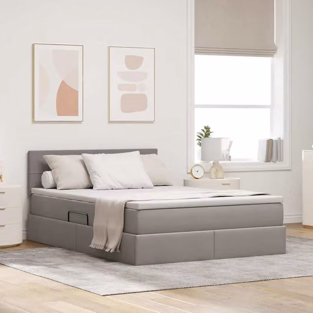 Letto con contenitore e materasso ibrido Talpa vidaXL in velluto L/P/H: 140 x 200 x 280 cm – 1