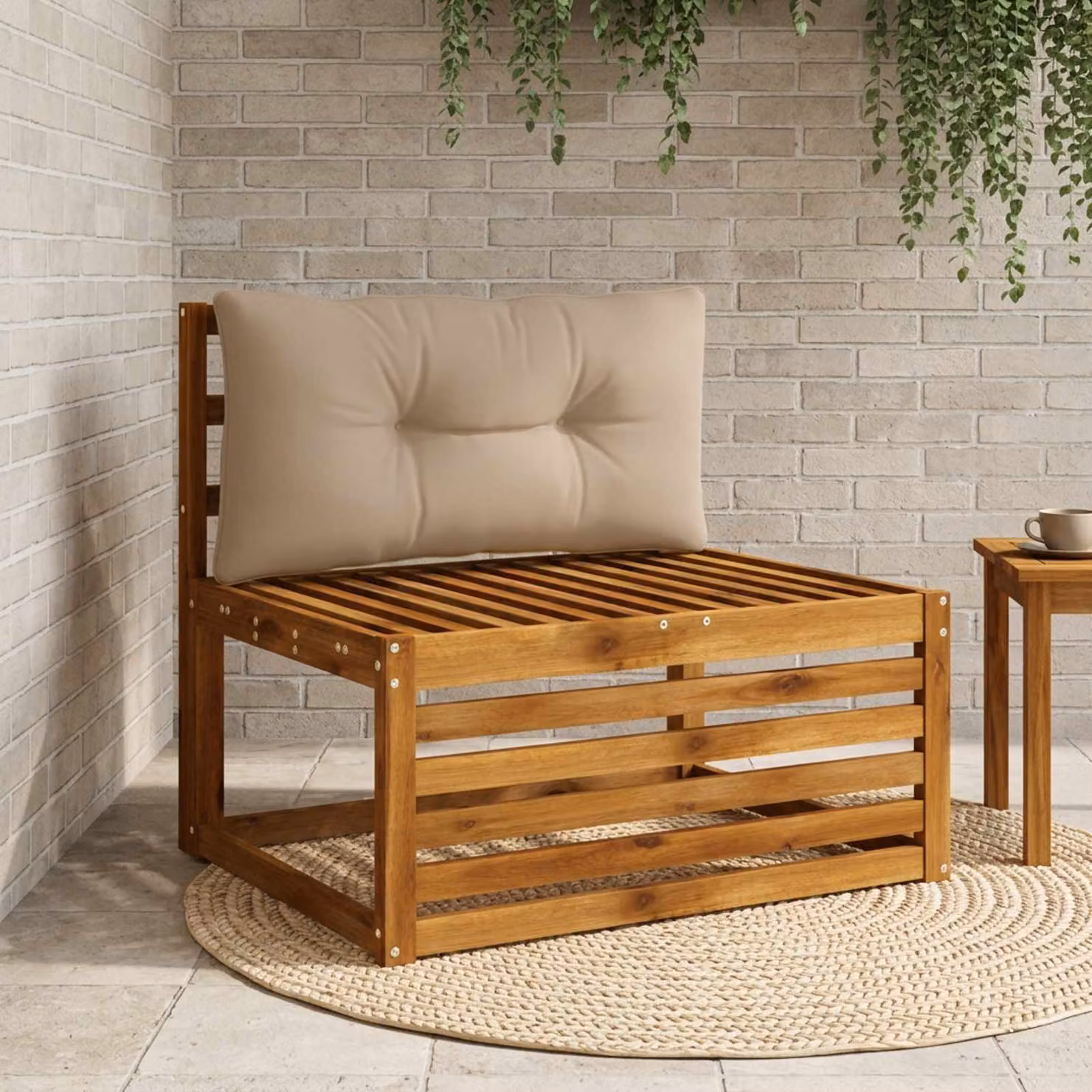 Cuscino per schienale vidaXL PUTTEN in poliestere, colore tortora/grigio beige