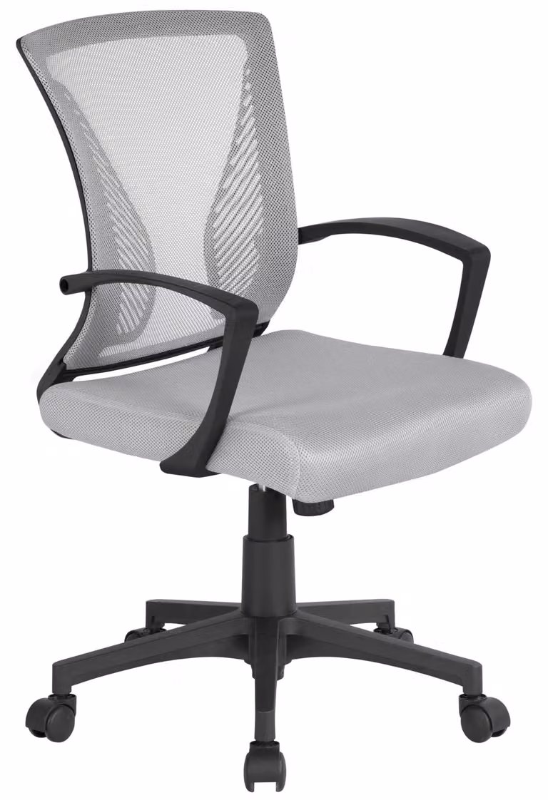 Sedia da ufficio ergonomica Yaheetech, con rivestimento in rete traspirante, colore grigio