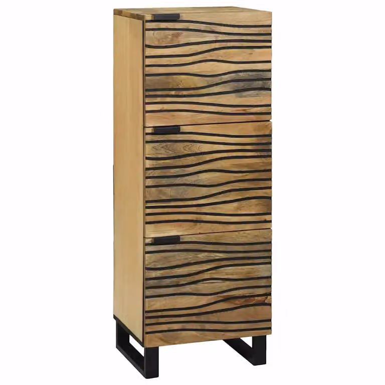 Credenza vidaXL in legno massello di mango marrone stile rustico L 40 cm, P 33 cm, H 110 cm