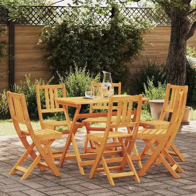 Sedie Bistro da Giardino 6 pcs Legno di Acacia Massello 3324841