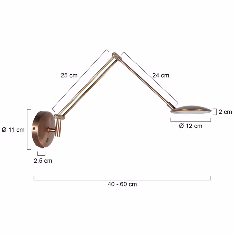 Steinhauer Applique da parete Zenith, dimmerabile, Bronzo / Ottone antico, Soggiorno / Sala da pranzo, Metallo, Moderno, Applique