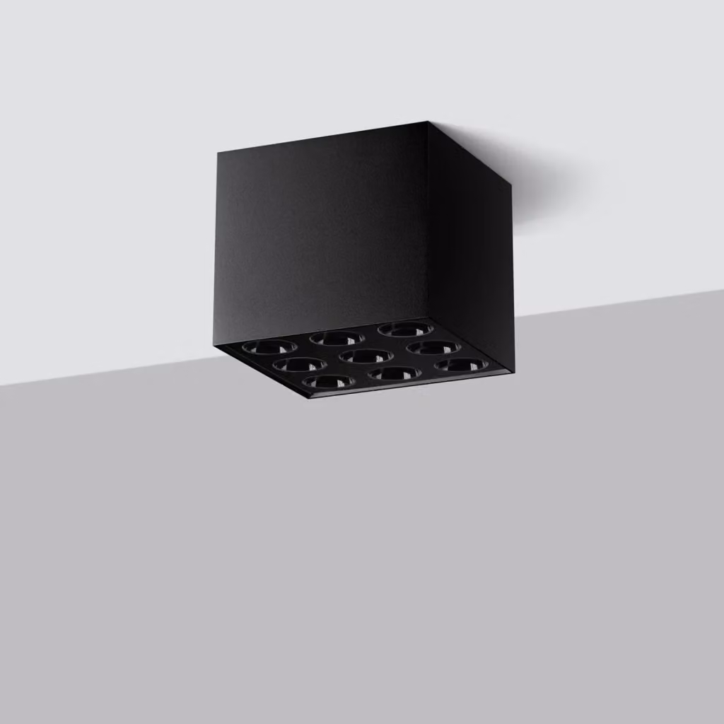 Spot da soffitto quadrato Pure Lume nero con tecnologia LED 16W in metallo e alluminio – 2