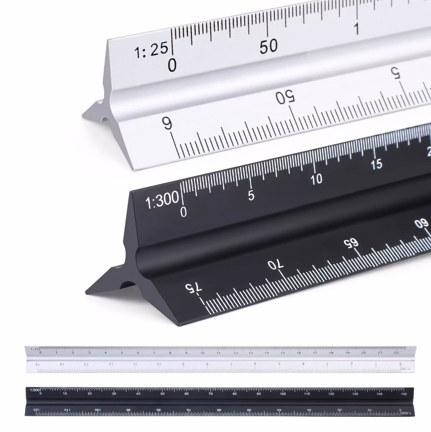 Set di 2 righe triangolari in alluminio per misurazioni precise