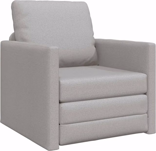 Divano letto singolo moderno in tessuto Grigio con braccioli L: 74 cm, P: 77 cm, H: 81 cm