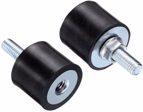 Supporti isolanti antivibrazioni - Set da 2 pezzi M8 x 23 mm con viti - Montaggio con filettatura cilindrica - Zincati - Dadi inclusi
