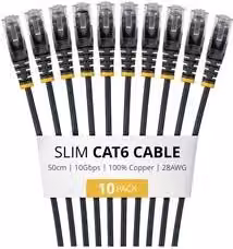 Cavo di rete 6 U/UTP Patch Cable 10 Pack Black 0,5m N6PAT50CMBKS10PK