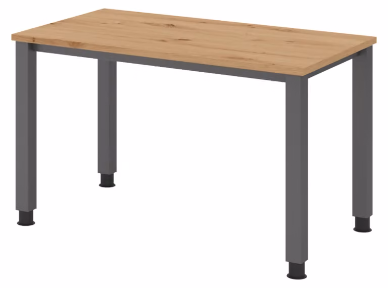 bümö Scrivania Serie-Q (Mini) - Decorazione: rovere nodoso, dimensioni: 120 x 67,2 cm, struttura: grafite