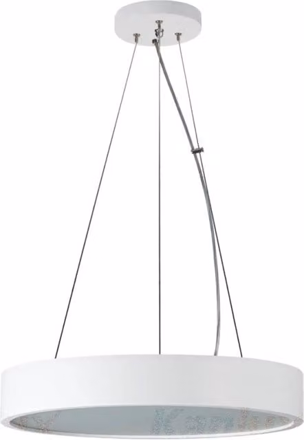 Lampadario a sospensione rotondo JASMIN Kanlux in legno e bianco con 3xE27