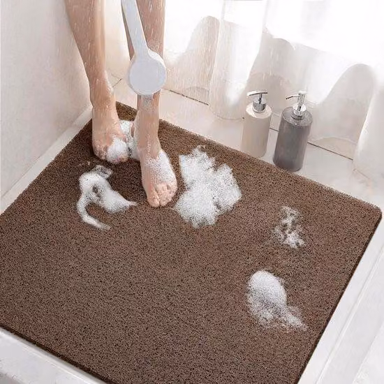 Tappetino antiscivolo in PVC, 60 x 60 cm, ad asciugatura rapida, senza bordi, ideale per la doccia