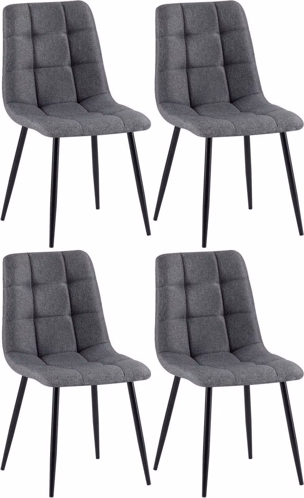 Confortevole sedia da pranzo - Sala da pranzo - Look moderno, ottimo comfort di seduta, protezione del pavimento. Colore: grigio scuro