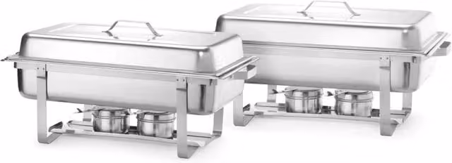Set di 2 Chafing Dish Gastronorm 1/1 Hendi Kitchen Line Argento 9L
