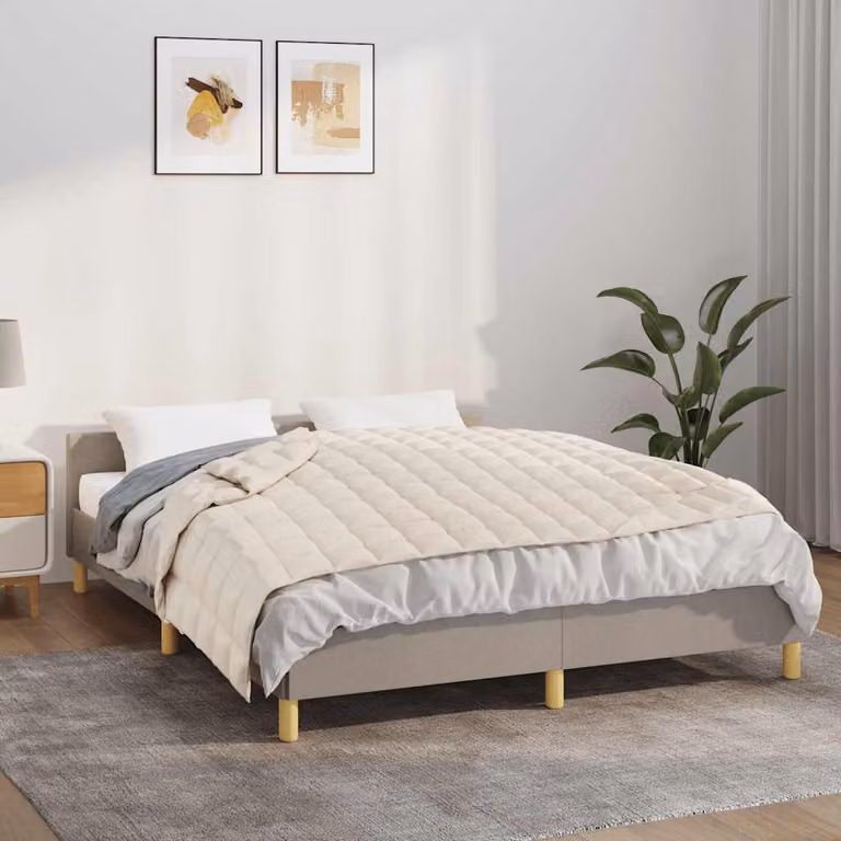 Coperta Ponderata vidaXL Beige Chiaro in Microfibra e Cotone, 150 x 200 cm, 11 kg