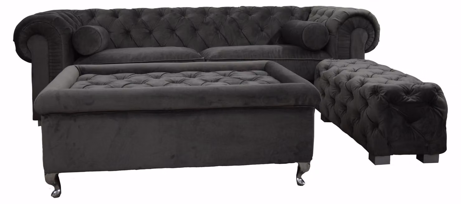 Chesterfield Sofa 3 SITZER Polster Designer Couchen Sofas Garnitur SL Sofa 19