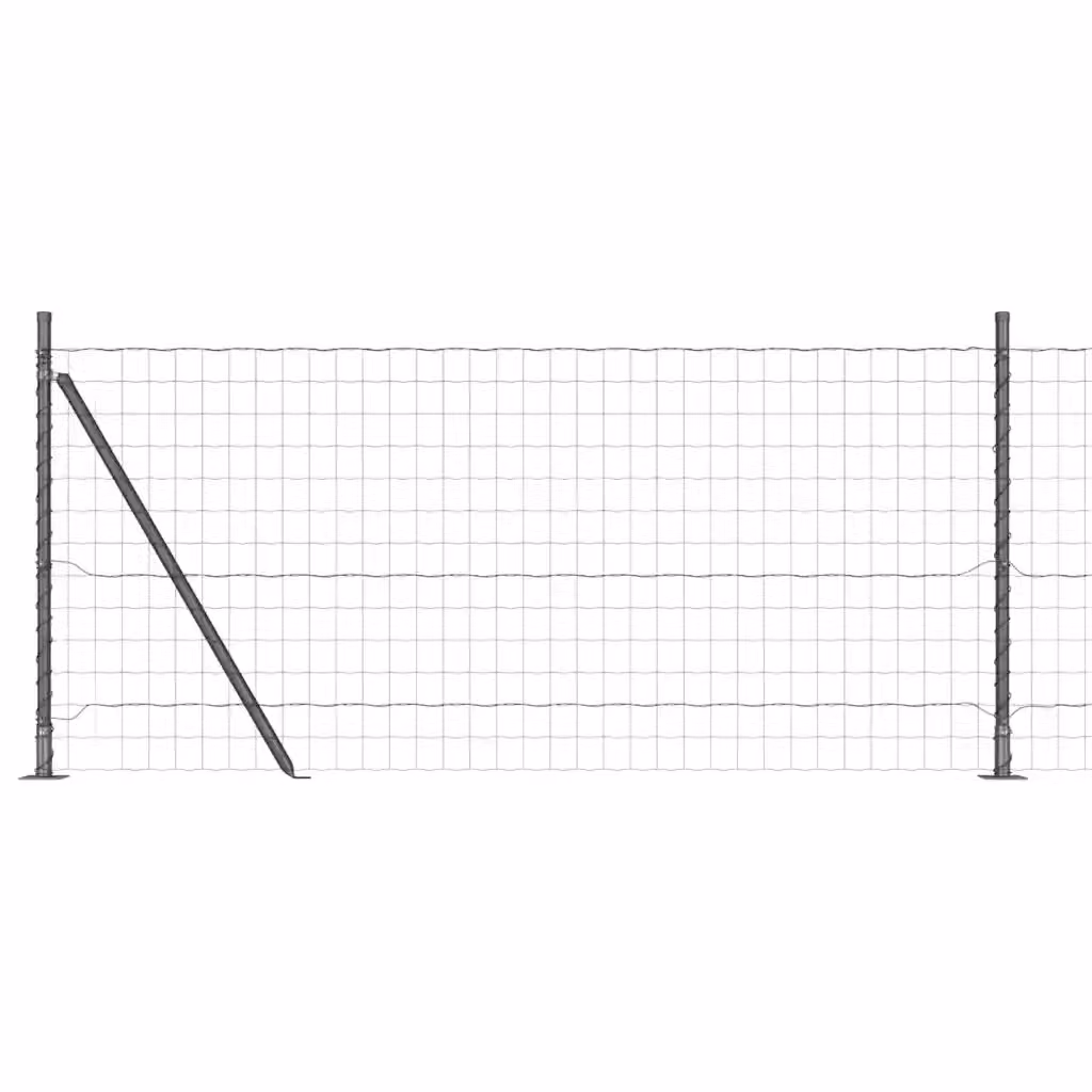 Recinzione in acciaio rivestito in PVC vidaXL Grigio con base per montaggio a superficie L: 25 m, H: 1,8 m – 2