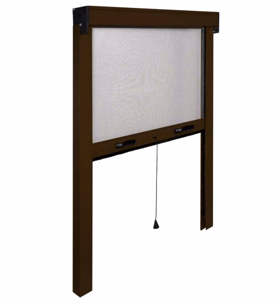 IRS Zanzariera Verticale Avvolgibile - Marrone - 100x160 cm
