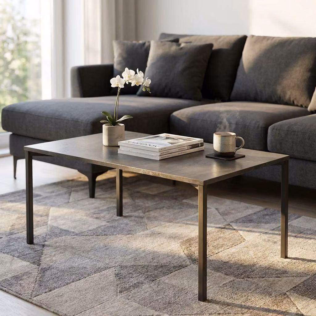 Milani Home - tavolo da pranzo fisso 90 x 55 x 45 cm, antracite, metallo
