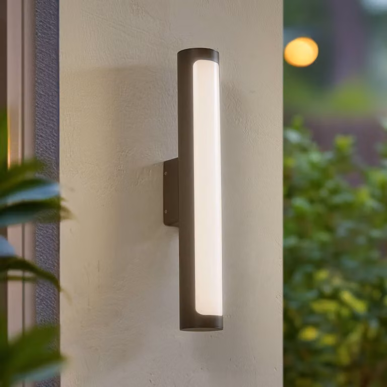 Applique da esterni a LED Tuberia Lucande, Nero, Alluminio, Moderno, Applique LED da esterni