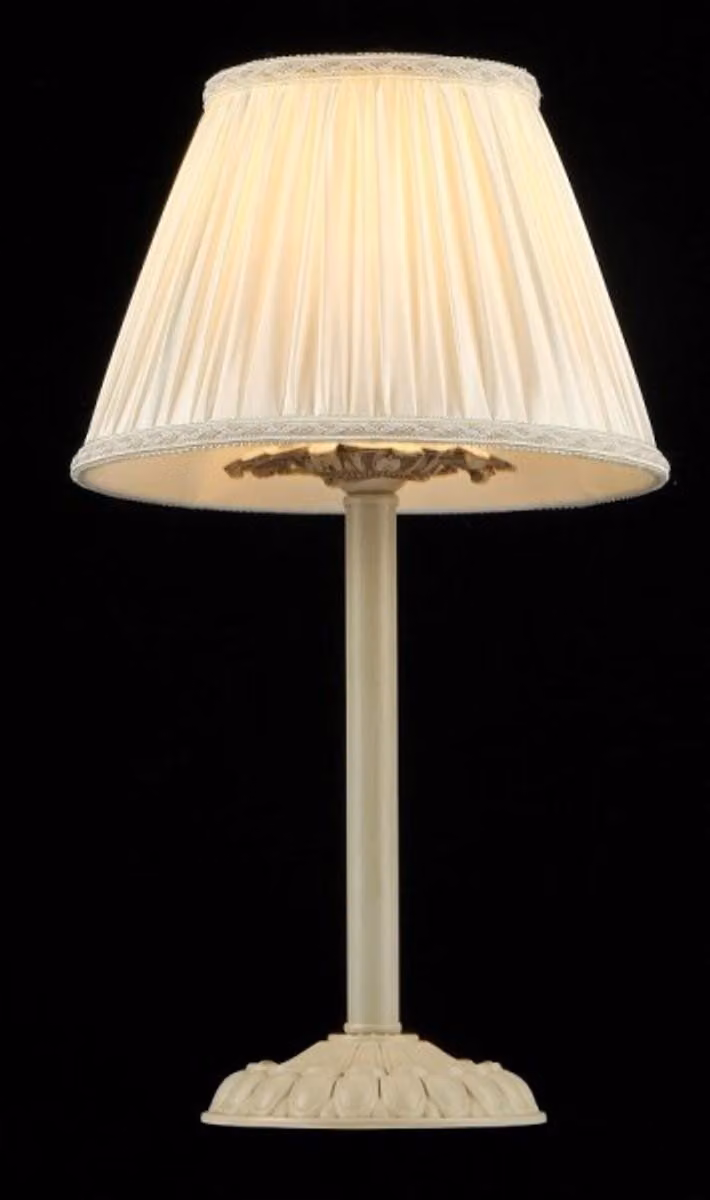 Lampada da tavolo Casa Padrino, stile barocco, color avorio, 22 x 38 cm, modello robusto