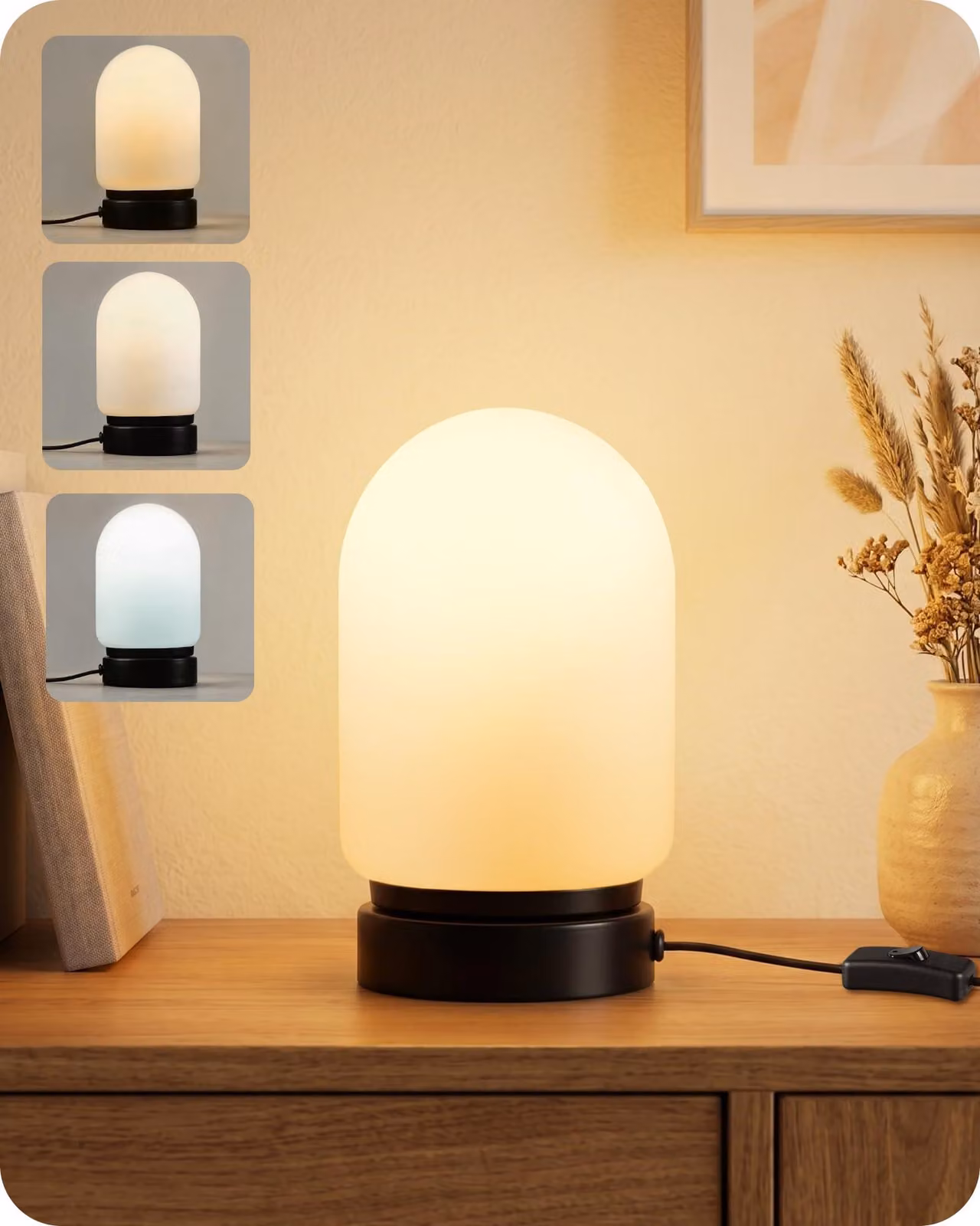 Lampada da tavolo, diametro 11 cm, 3 temperature di colore, design moderno