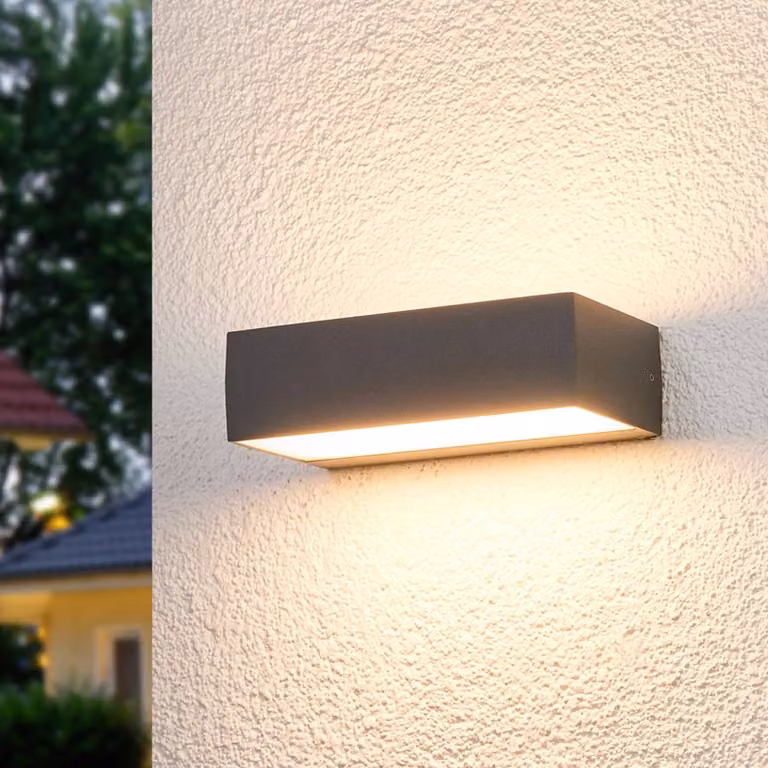 Applique da esterni a LED Lissi Lucande, Nero, Plastica, Moderno, Applique LED da esterni