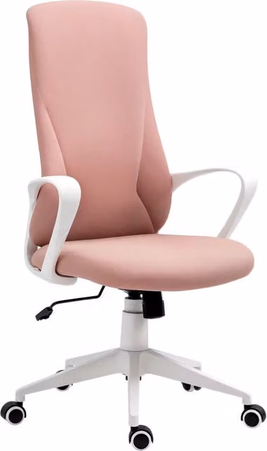 Sedia da Ufficio Ergonomica Zephmum Imbottita con Poggiatesta e Dondolo Rosa L: 62 cm, P: 56 cm, H: 110-119.5 cm