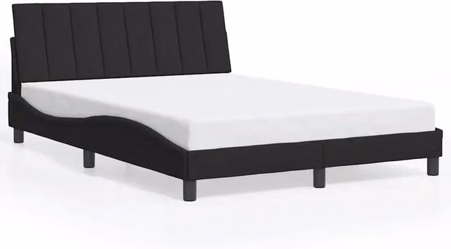 Letto matrimoniale | Letto per adulti | Giroletto senza Materasso Hanko Nero 120x200 cm Velluto