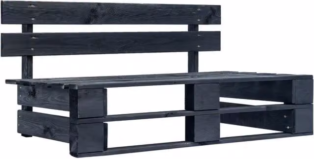 Divano modulare da esterno Outsunny in legno di pino impregnato con cuscini inclusi, colore nero e rosso – 1