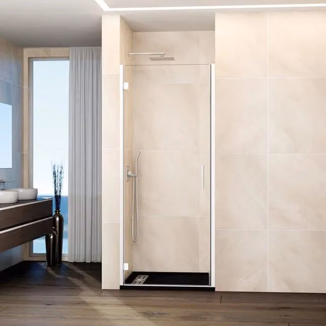 Box doccia frontale GLASS 1 porta battente 80 cm (75,7-80,2) bianco trasparente