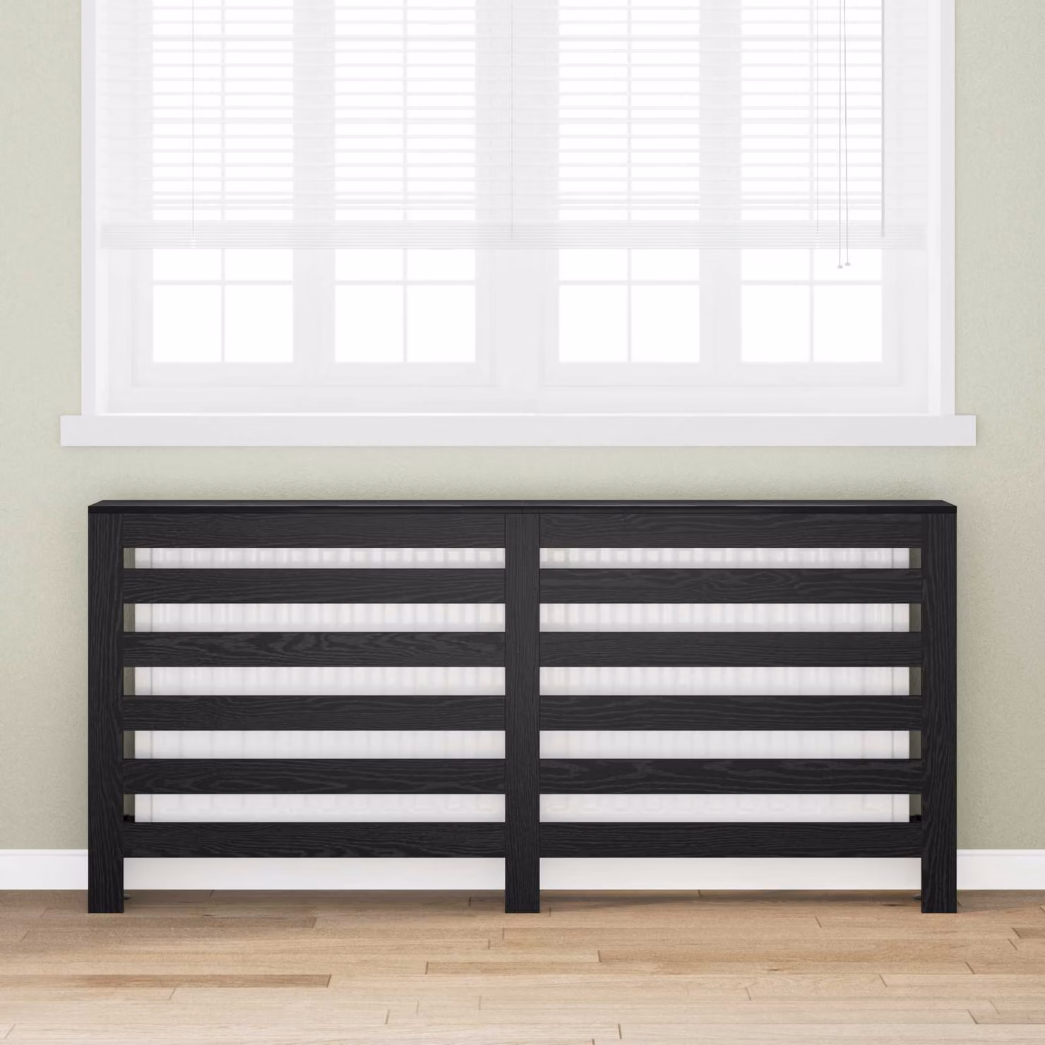 Copertura per radiatori vidaXL Rovere Nero, L 175 cm x P 20 cm x H 82 cm