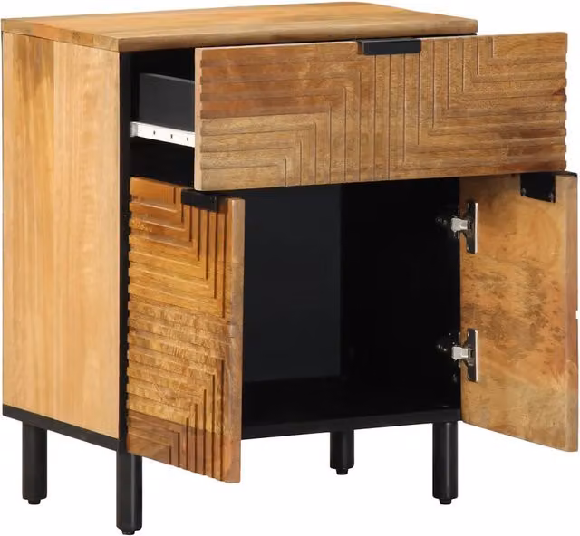 Comodino moderno sospeso vidaXL in legno di mango marrone L: 50 cm, P: 33 cm, H: 60 cm – 1
