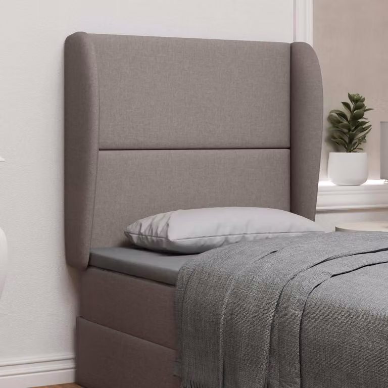 Testata del letto imbottita moderna vidaXL in tessuto beige e grigio