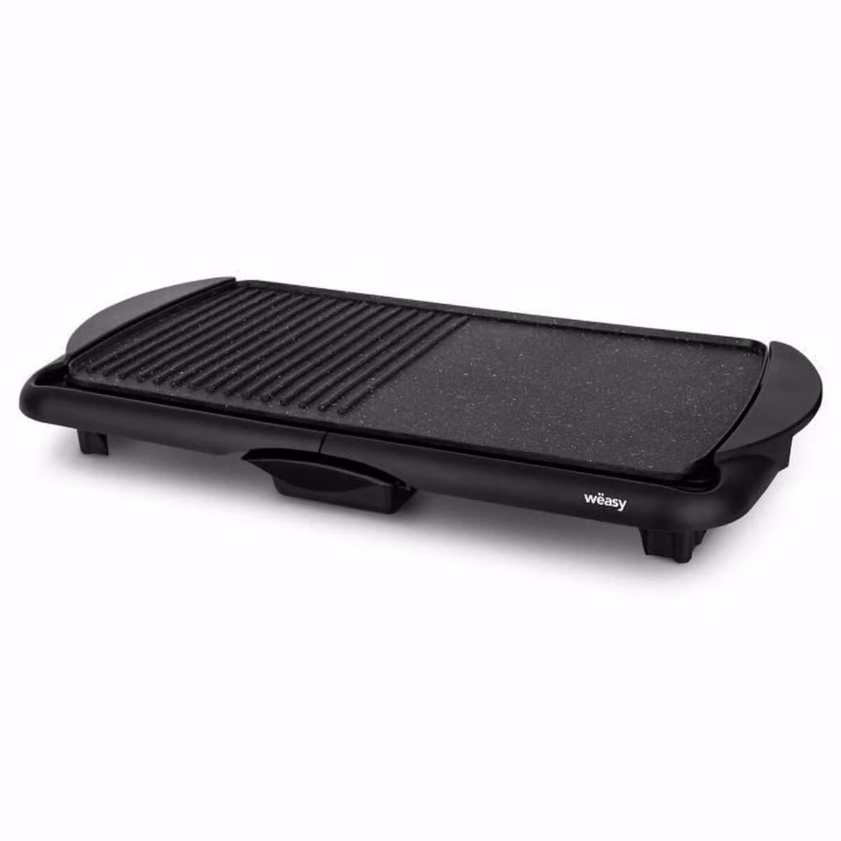 Griglia elettrica Wëasy STO52 con grill, 2000 W, superficie larga, nero GRX330, alluminio