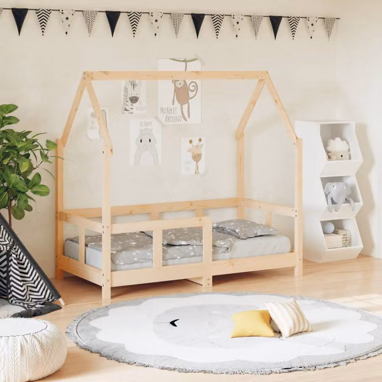 vidaXL Giroletto per Bambini in Legno Massello di Pino, L 70 cm x P 140 cm