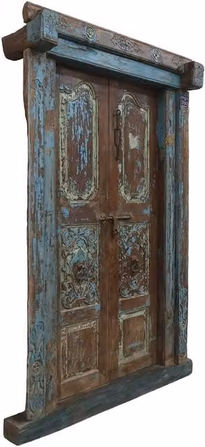 Porta in legno Wanderlust Deco stile antique colore marrone L: 142 cm, P: 27 cm, H: 218 cm