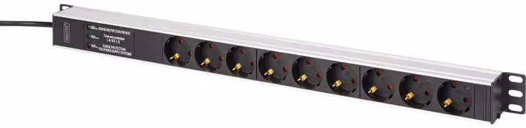 Digitus DN-95438 DIGITUS Steckdosenleiste 9-fach 19" Alu. 1HE 2m schwarz