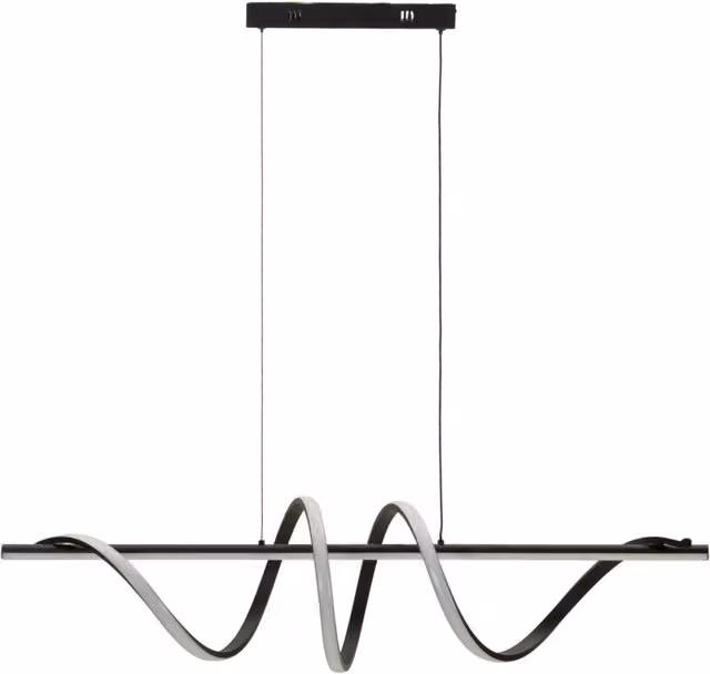 Lampadario a sospensione Spiral in metallo nero e alluminio