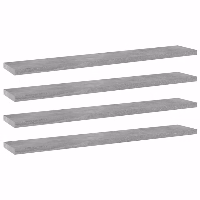 Set di 4 ripiani per libreria da parete vidaXL in legno multistrato, colore grigio cemento, L: 60 cm, P: 10 cm, H: 1,5 cm
