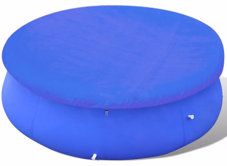 Telo copri piscina rotondo, dimensioni 360-367 cm, in polietilene da 90 g/m², colore blu scuro, per piscine fuori terra